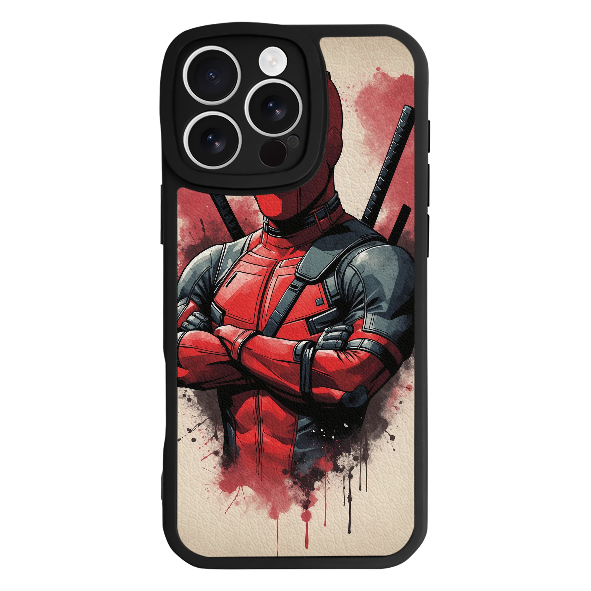 （画像用） Deadpool デッドプール 【iPhone 16シリーズ対応】シリコンスマホケース（レザー調） 材質：シリコン